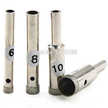Generic 4Pcs 6 8 10 12 mm Lapidary Super-Thin Diamond Coated Core Drill Bit Hole Saw 0.5mm Rim Save Materials for Jasper Gemstone Agate