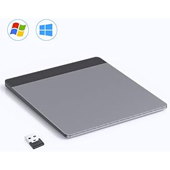 Wireless Trackpad Touchpad, VOGEK Rechargeable Trackpad with Multi-Touch Navigation Support Windows 7 Windows 10 on Laptop/Notebook/Desktop Computer (2.4GHz) (Space Grey)