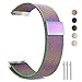 Cooldot Galaxy 42mm/Gear Sport Watch Band, 20mm Stainless Steel Band + Milanese Loop Mesh Replacement Metal Strap for Samsung Gear S2 Classic Watch/Galaxy Watch Active (20mm Colorful)