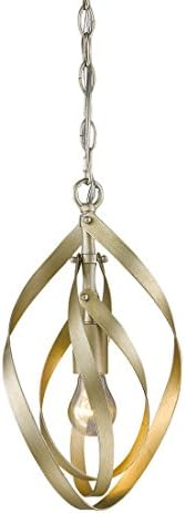 Golden Lighting 2220-M1L WG Nicolette - One Light Mini Pendant, White Gold Finish