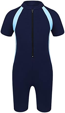 Tiaobug キッズ 男の子 水着 ラッシュガード スイムシャツ スイムウェア 半袖 水遊びプール オシャレ 子供用 スクール競泳水着 ワンピース おしゃれ ボーイズ 水陸両用 スクール練習用