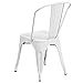 Flash Furniture Perry Commercial Grade White Metal Indoor-Outdoor Stackable Chair