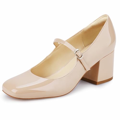 JENN ARDOR Block Heels for Women Mary Jane Dress Shoes
