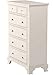 Roundhill Furniture B012C Laveno Wood 5-Drawer Chest, White