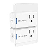 Smart Plug 2-Pack Upgraded Mini WiFi Smart Socket Outlet Work with Amazon Alexa Echo/Google Assistant and IFTTT, No Hub Required by KKUP2U