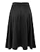 DOUBLJU Womens High Waist Midi A-Line Skirt Black X-Large