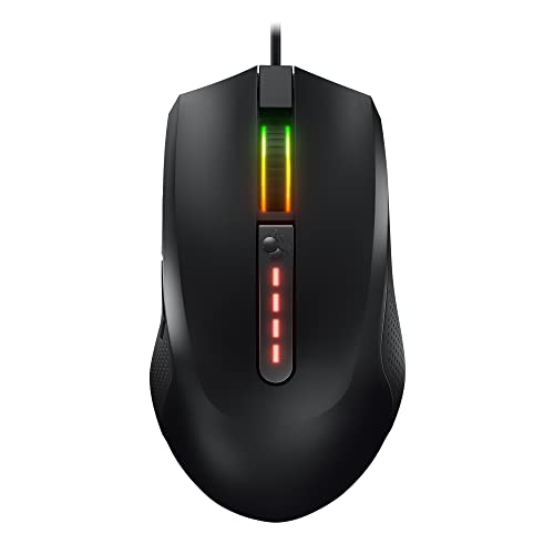 CHERRY MC 2.1, Kabelgebundene Gaming-Maus für Rechtshänder, Pixart Sensor bis 5000 DPI, Programmierbare Tasten, RGB-Beleuchtung, Onboard-Memory, Schwa