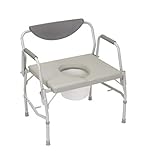 Drive Medical Deluxe Bariatric Drop-Arm Commode, Grey