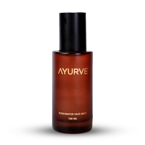 Ayurve Rose Water Face Mist 100ml | 100% Pure Steam Distilled Rosa Damascena | Hydrating Facial Toner Spray for Glowing Skin | Alcohol-Free Natural Mist for Dry, Oily & Acne-Prone Skin