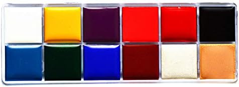 Yangyang ボディペイントセット 安心の定価販売 絵の具 フェイスペイント 顔 体 お化粧 12色入り 色鮮やか 無毒 安全 クレヨン絵 男女兼用 クリスマス 水彩画 ガッシュ コスプレ ハロウィン お祭り 持ち運び便利 子供 メイクアップ パーティー 大人