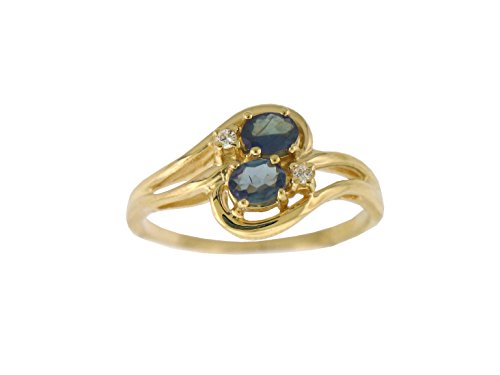 Natural Alexandrite Diamond Ring in 14 K Yellow Gold