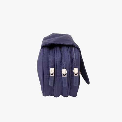 ® Estuche portatodo 4 cremalleras con solapa 1918, azul