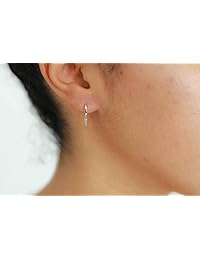 Metzakka - Pendientes de aro de plata de ley, diseño de pinchos