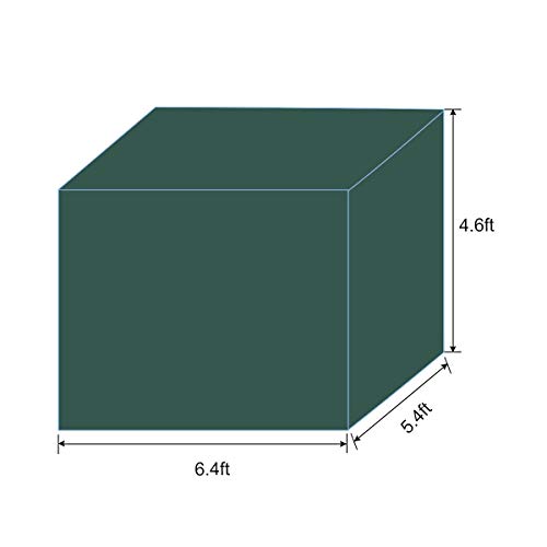 Ecover Dustproof Lawn Mower Cover Riding Lawn Tractor Cover UV Protection Universal Fit with Drawstring Cover Storage Bag, L6.4 x W5.4 x H4.6ft Dark Green
