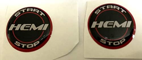 Foxxi 2X Custom 392 Hemi Challenger Charger Ignition Start Push Button Overlay Decal Emblem Badges For 2008-2018 DODGE CHALLENGER Charger Gift (Hemi Red)