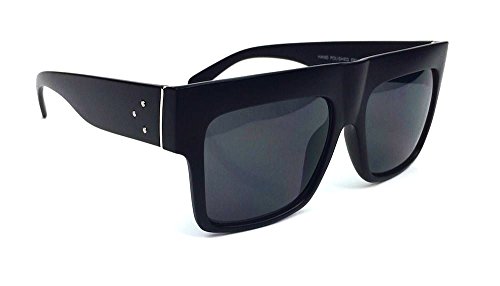 Retro Square Flat Top Black Thick Frame Dark Lenses Large Sunglasses ZZ Top