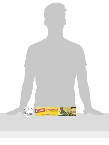 GLAD CLING PLASTIC WRAP, 400 SQUARE FOOT ROLL, 400 SQ FT (PACK OF 2)