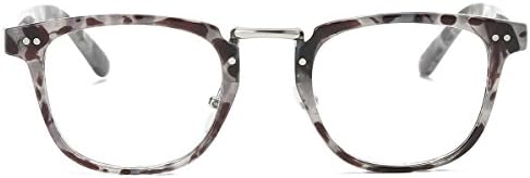 Amomoma Square Reading Glasses Optical Frame Clear Lens Eyewear Eyeglasses AM5021 C6 Grey Tortoise