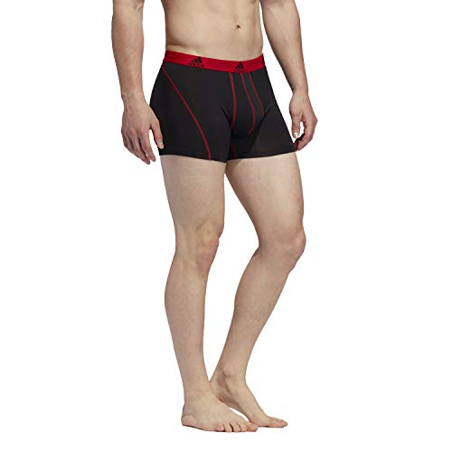 Adidas Men's Sport Performance Trunk Underwear (2Pack), Real Red/Black