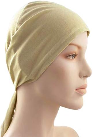 Blendmix Hijab TIE Back Bonnet Black WOM Under en Scraf Men Helmet Cap Hat Hair Cover Stole