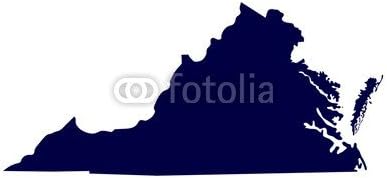 Map of the U.S. State of Virginia (64108754), Poster, 80 x 80 cm
