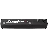 Vacuum Sealer Machine - Food Vacuum Sealer Machine with Build-in Cutter Automatic Air Sealing System LED Indicator for Food Storage Dry and Moist Food Modes with 10Pcs Seal Bags Kit