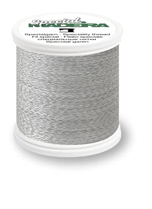 Madeira Reflect Embroidery Thread - Polyester Blend, for Knitting or Crocheting Projects, 100m - 1 Piece, Silver