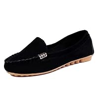 Women Loafer Slip On Comfort Shoes Natural Comfort Walking Flat Loafers Black