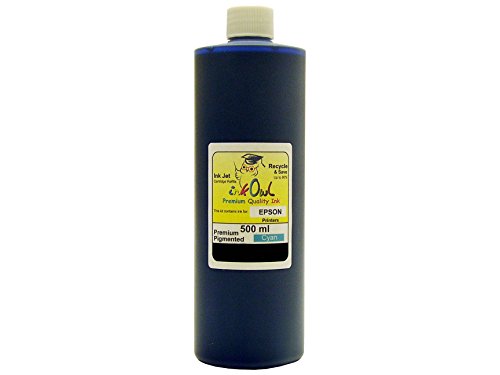 InkOwl Premium Pigmented Ink for EPSON printers using Durabrite ink (500mL, Cyan)