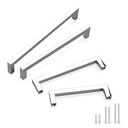 GOBEKOR 5 Pack Polished Chrome Cabinet Pulls Solid