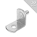 BIGTEDDY - 30x 5mm L-Shaped Support Furniture Kitchen Cabinet Closet Bookcase Shelf Bracket Style Pegs Hardware with Hole Nickel Plated