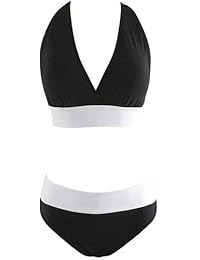 Tueenhuge, traje de baño de dos piezas, elegante bikini estilo clásico, cintura alta