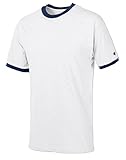 Champion 6.1 oz. Tagless Ringer T-Shirt - WHITE/NAVY - M