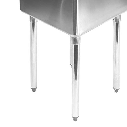 Commercial Stainless Steel Kitchen Utility Sink Wide Drainboard 39" wide Compartment Prep for use in any kitchen, bar, restaurant, laundry, janitorial room, cafeteria, garage, or other commercial