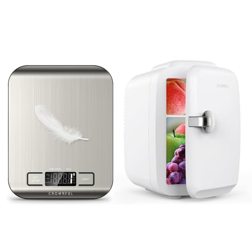 CROWNFUL Food Scale & CROWNFUL 4 Liter/6 Can Mini Fridge