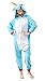 OLadydress Unisex Unicorn Costumes Pyjamas, Adult Women Men Animal Cosplay Onesie Blue Small