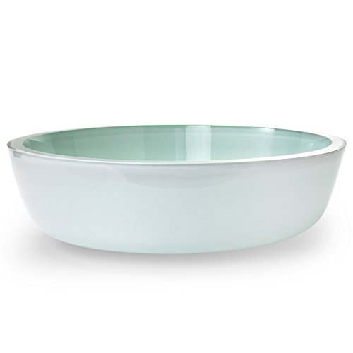 MiligorÃ© Modern Glass Vessel Sink - Above Counter Bathroom Vanity Basin Bowl - Round Tub Frosted