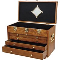 4-Drawer Oak Collector's Chest Cabinet, Model# 5611