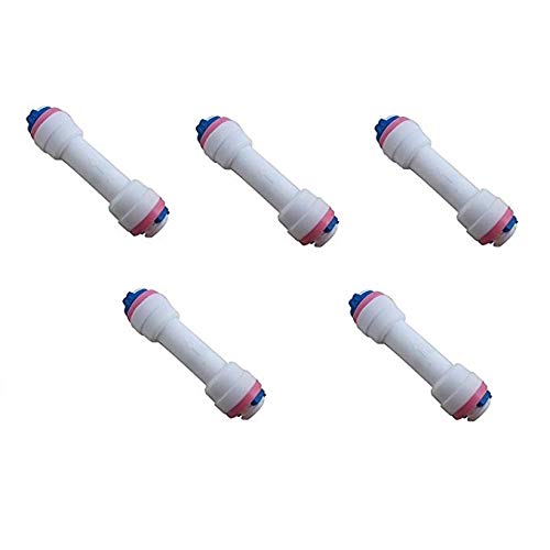 Lemoy 1/4" Tube Push Fit Straight Quick Connect Check Valve for RO Water Reverse Osmosis System (Pack of 5) (5 pack)