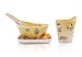 Finex Set of 5 - Yellow & White Gudetama Meal Set - Cup, Spoon, Bowl Kids Dinner Meal Dishes Feeding set for toddlers Microwave Dishwasher safe