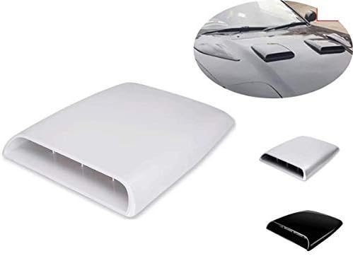 Auto Car Simulation Air Flow Decorative 3D Intake Hood Scoop Bonnet Vent (White, OneSize)