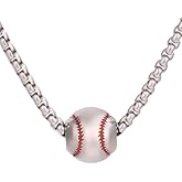 Baseball necklace | softball fastpitch charm, silver baseball pendant, coach player fan gift, sport ball, team accessory