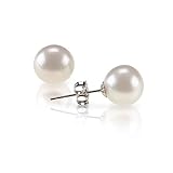 Handpicked AAA+ Sterling Silver Round Stud Freshwater Cultured Pearl Earrings