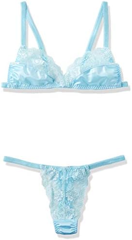 フェミニン ブラショーツセット 花柄刺繍 レース 透け感 光沢感 フェリカ生地 ブラtバックショーツ 上下セット 日本製 ラポーム レディース