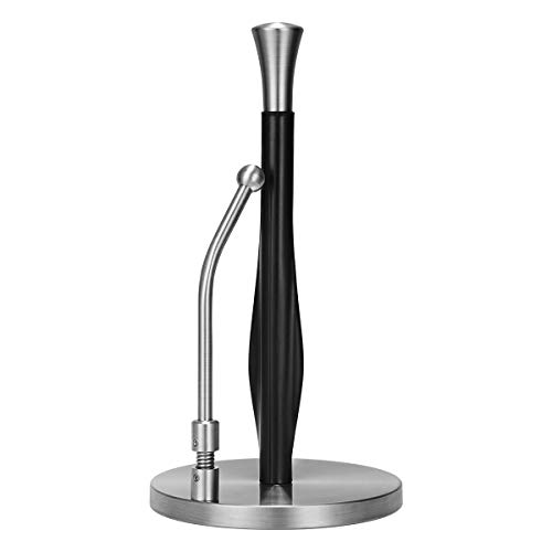 SPACEREST Standing Paper Towel Holder- Anti-Slip, Simply Tear Roll Countertop Tissue Holder,Brushed metal