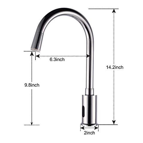 Gangang Led Touchless Kitchen Faucet Automatic Touchless Sensor Touch