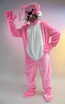 Blasehasen-Kostüm Plüschoverall 'Bunny' rosa, mit Mütze und Übe