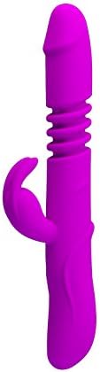 Rechargeable Silicone ABS Rabbit Vibe Wand Massager with Realistic Expansion Head (Purple)