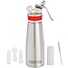 WHIPPED CREAM DISPENSER 500ml 16oz – Aluminum Canister Whipped Cream Maker with 3 Decorator Tips - Professional Whipping Siphon – Make Awesome Whipped Cream in Seconds, Great on Strawberries!
