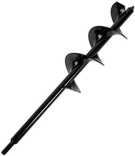ERYTLLY Bulb Planter Garden Planter Drill Planter Tool Bulb Auger Drill 7.6cm x 44.5cm Bit Rust Proof Rapid Planter, Bulb Plant Auger, Umbrella Post Hole Digger for 5/8" Hex Drive Drill (3"x 17.5")